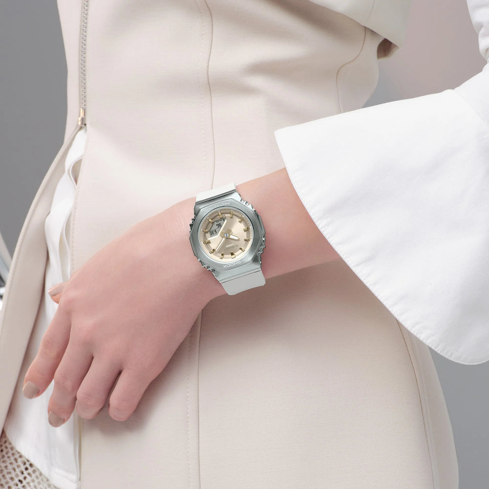Casio Women's Silver Resin, Gold Dial | Gm-S2110-7a9er by i-watch
