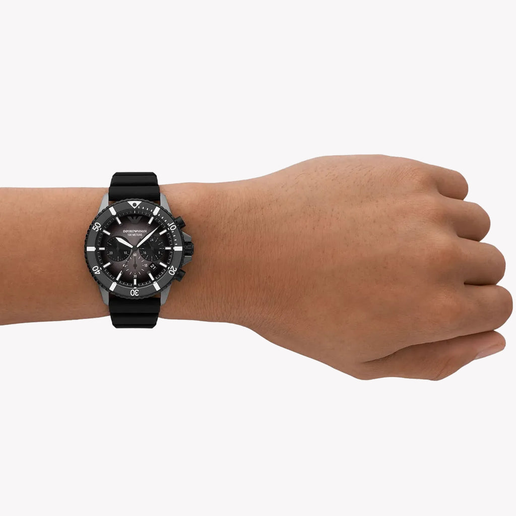 EMPORIO ARMANI AR11515 - BLACK STRENGTH - Men's Sophisticated Sport Watch with Silicone Band-i-Watch-4