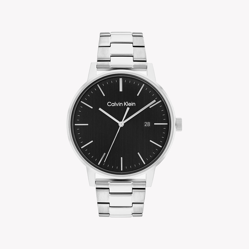 CK CALVIN KLEIN MODERN AESTHETIC - TIMELESS SILVER MEN'S WATCH with Black Dial & Stainless Steel Band