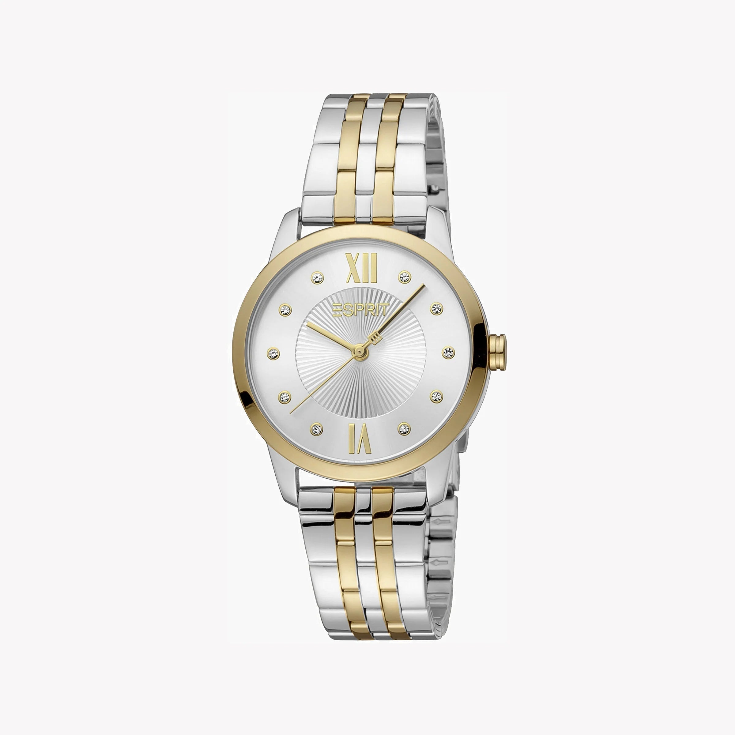 ESPRIT Women's Watch with Silver Stainless Steel Case and Silver & Gold Stainless Steel Band