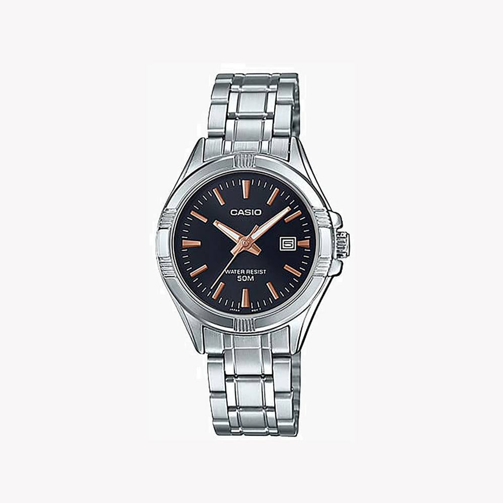 Casio Women's Stainless Steel Watch, Black Dial | Ltp-1308d-1a2v by i-watch