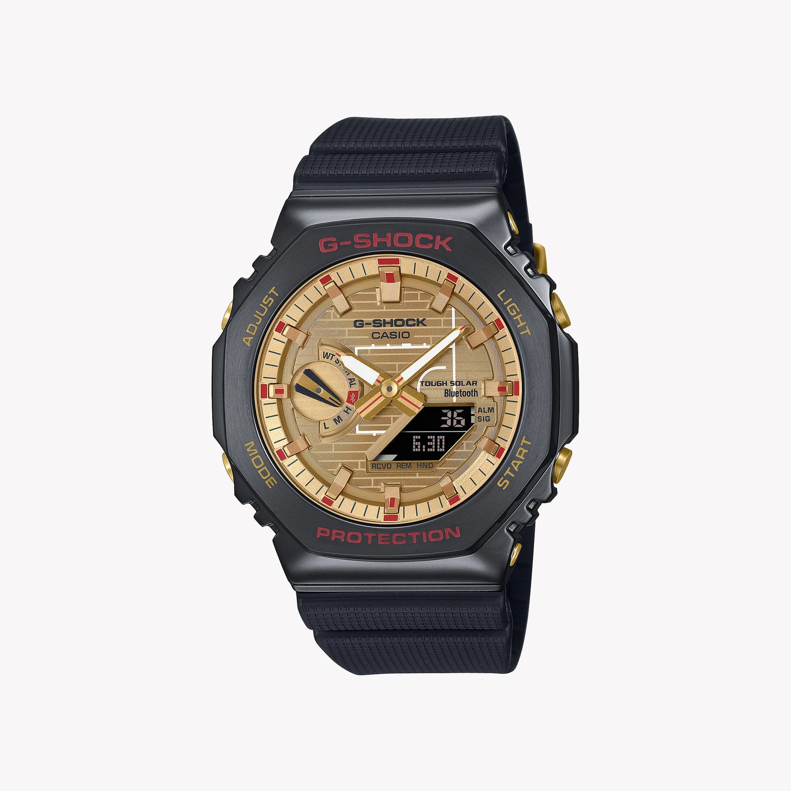 Casio G-Shock Men's Black Resin, Rose Gold Accents | Gbm-2100rh-1aer by i-watch