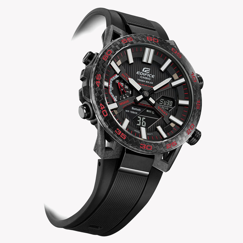 Casio Men's Black Carbon & Stainless Steel Watch | Ecb-2000pb-1a by i-watch