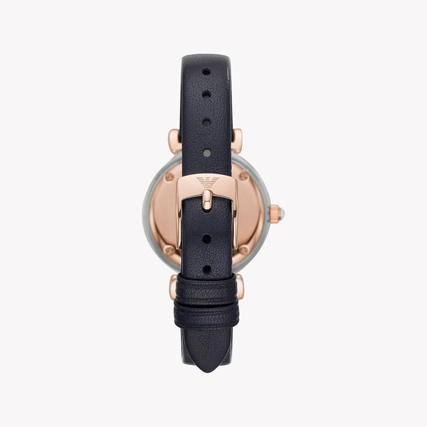 Emporio Armani Women's Silver Watch, Navy Leather | Ar80036 by i-watch
