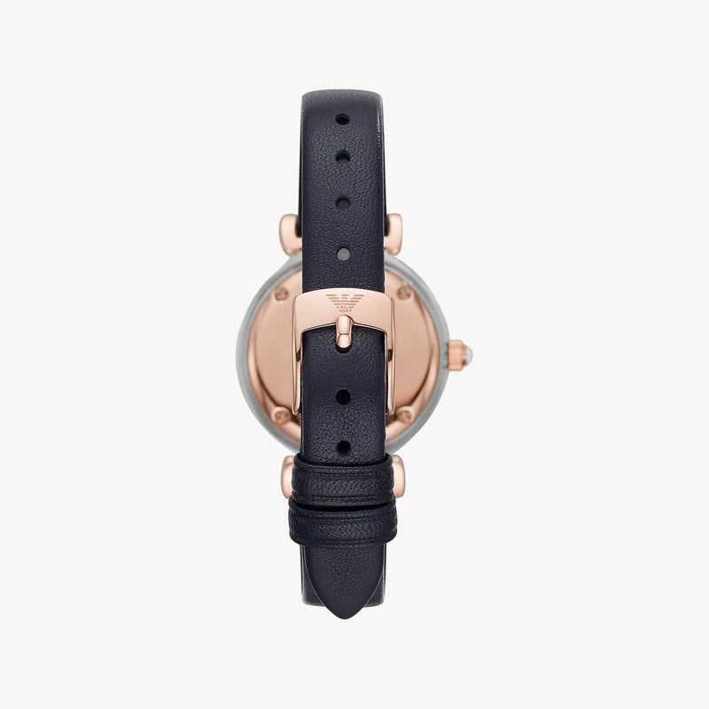 Emporio Armani Women's Silver Watch, Navy Leather | Ar80036 by i-watch