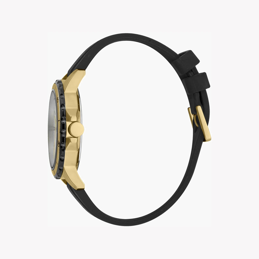 Esprit Men's Silver Dial Watch, Black Rubber Band | Es1g069m0025 by i-watch