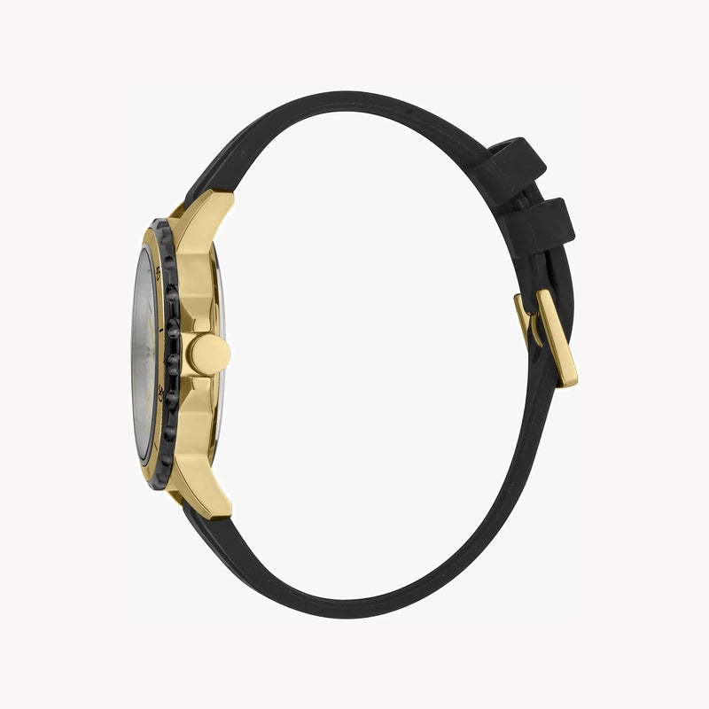 Esprit Men's Silver Dial Watch, Black Rubber Band | Es1g069m0025 by i-watch
