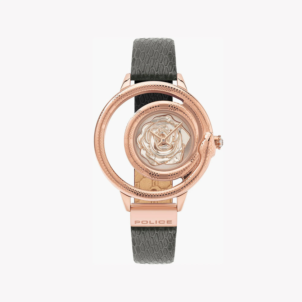 Police Women's Rose Gold Leather Watch, Gray Strap | Pewla2008301 by i-watch