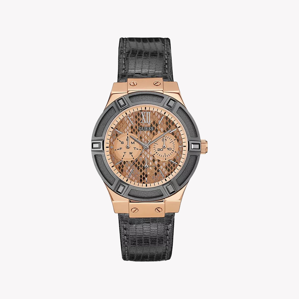 GUESS W0289L4 ROSE GOLD ELEGANCE - MODERN MEN'S WATCH WITH GRAY LEATHER BAND