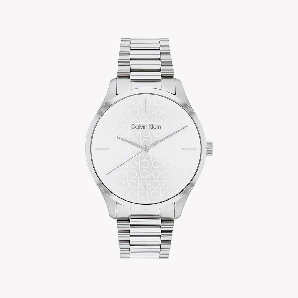 CK CALVIN KLEIN NEW COLLECTION - ELEGANT SILVER STAINLESS STEEL WOMEN'S WATCH WITH WHITE DIAL