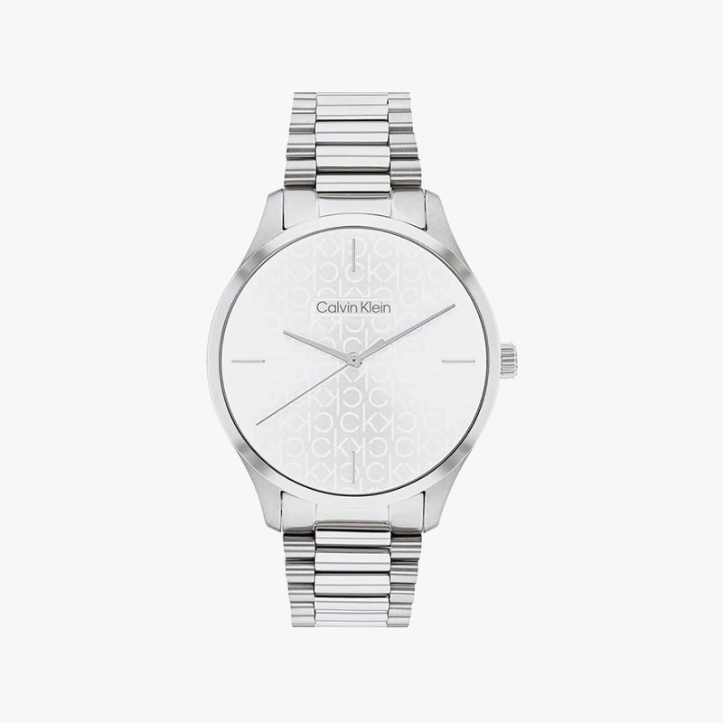 Ck Calvin Klein Men's Silver Stainless Steel Watch, White Dial | K1c21116a by i-watch