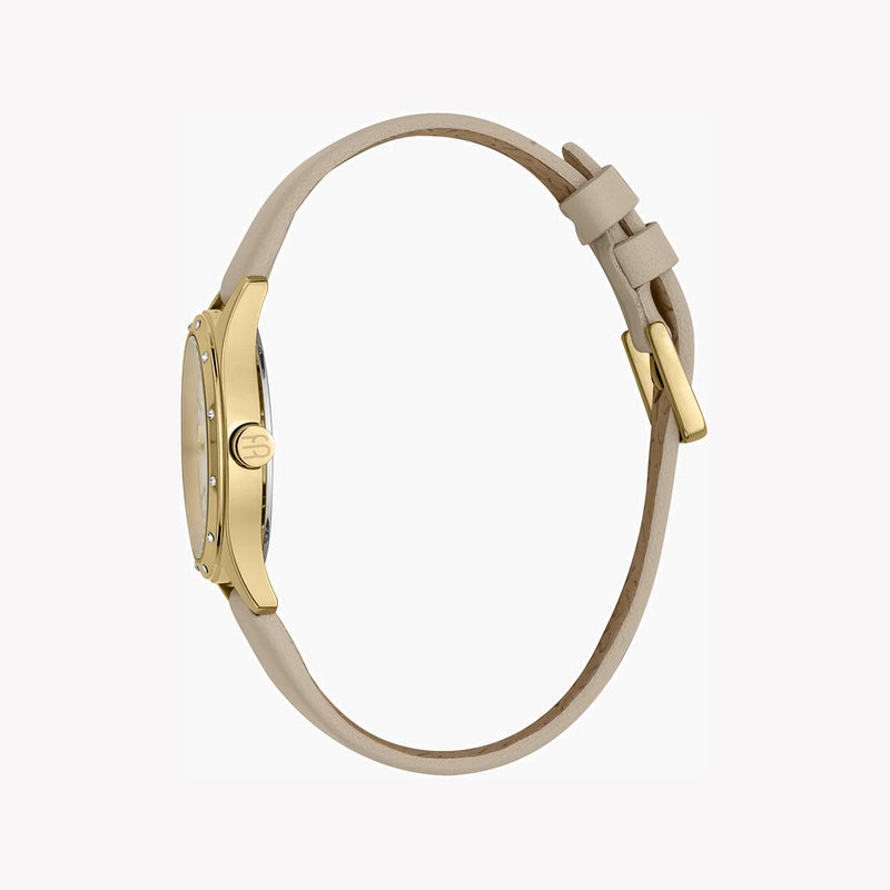 Esprit Women's Beige Leather Watch, Silver Dial | Es1l084m0015 by i-watch