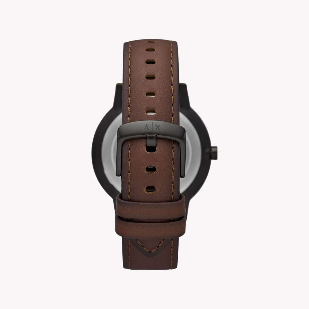 Armani Exchange Men's Black Leather Watch, Stainless Steel | Ax2706 by i-watch