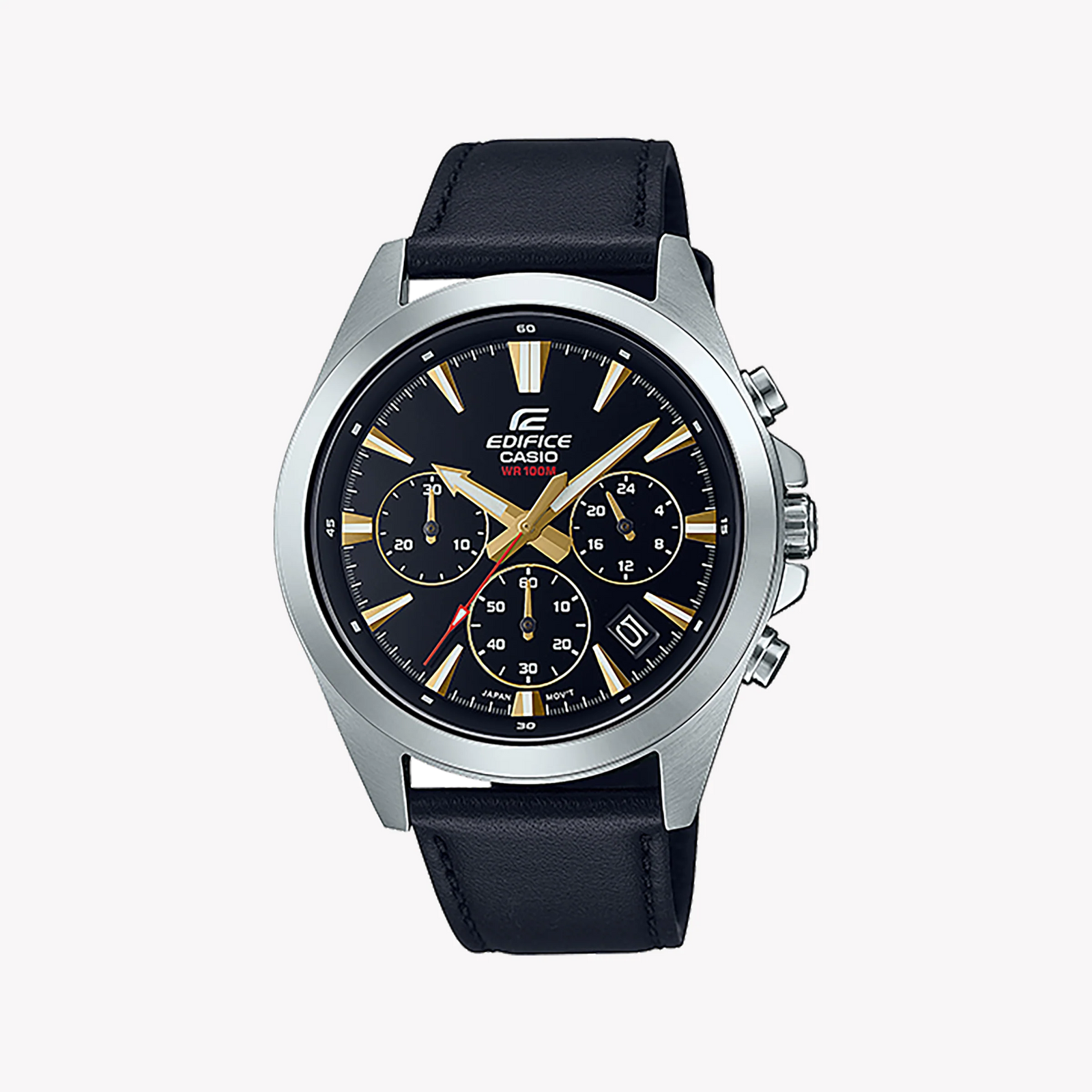 Casio Edifice Efv-630l-1avudf - Sporty Elegance Men's Watch With Black Dial & Leather Band by i-watch
