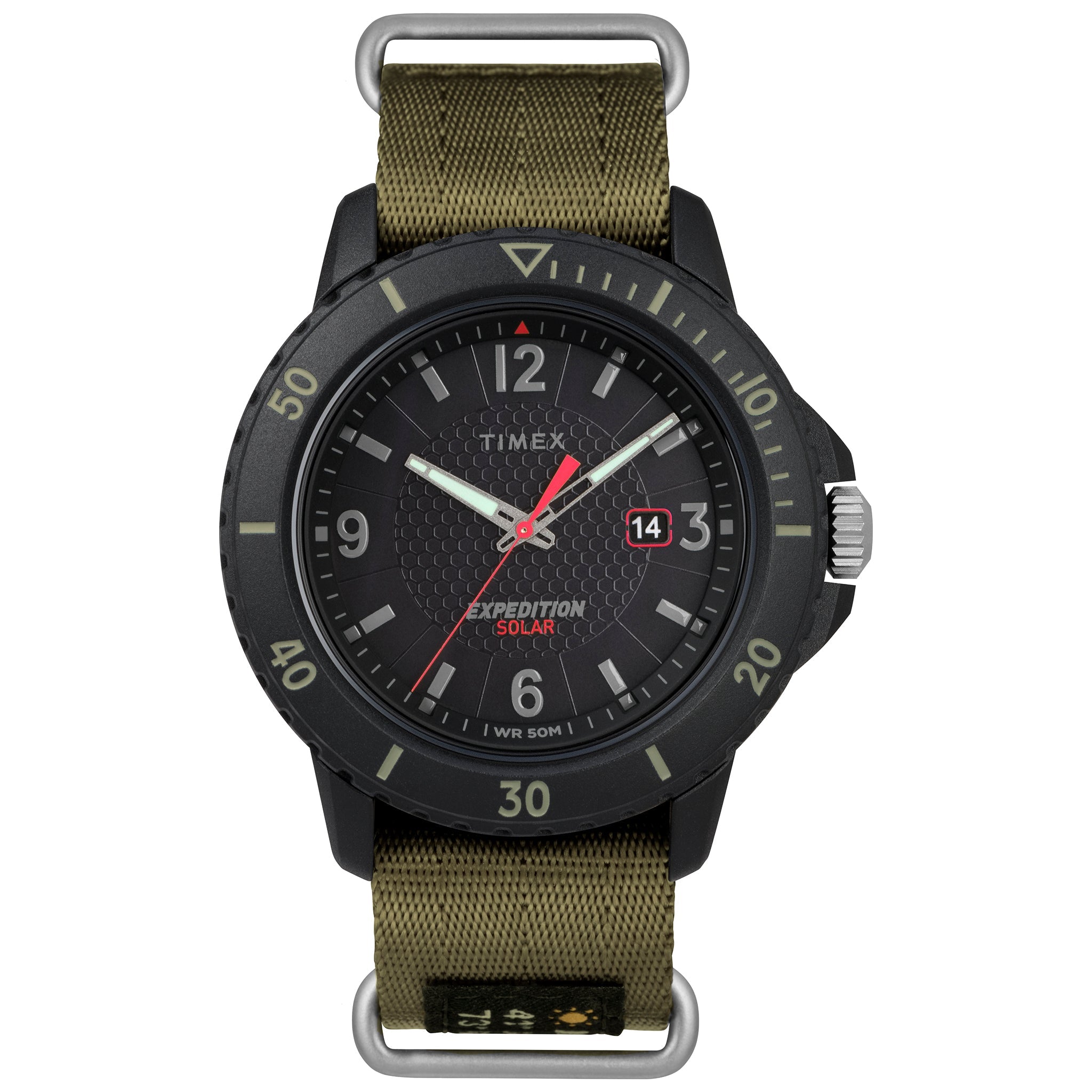 TIMEX EXPEDITION GALLATIN SOLAR TW4B14500 - MEN'S GREEN FABRIC & BLACK DIAL ADVENTURE WATCH