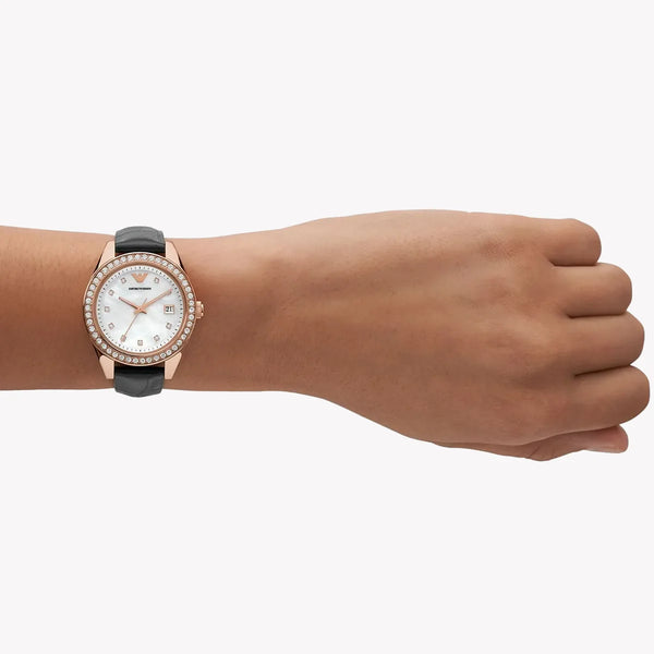 Emporio Armani Women's Rose Gold Watch, White Dial | Ar11505 by i-watch