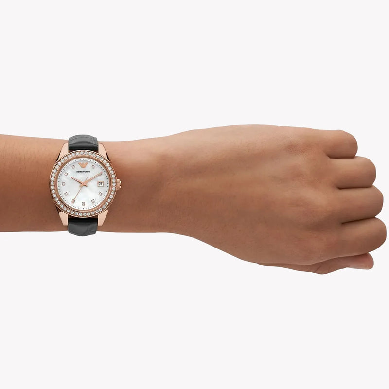 Emporio Armani Women's Rose Gold Watch, White Dial | Ar11505 by i-watch