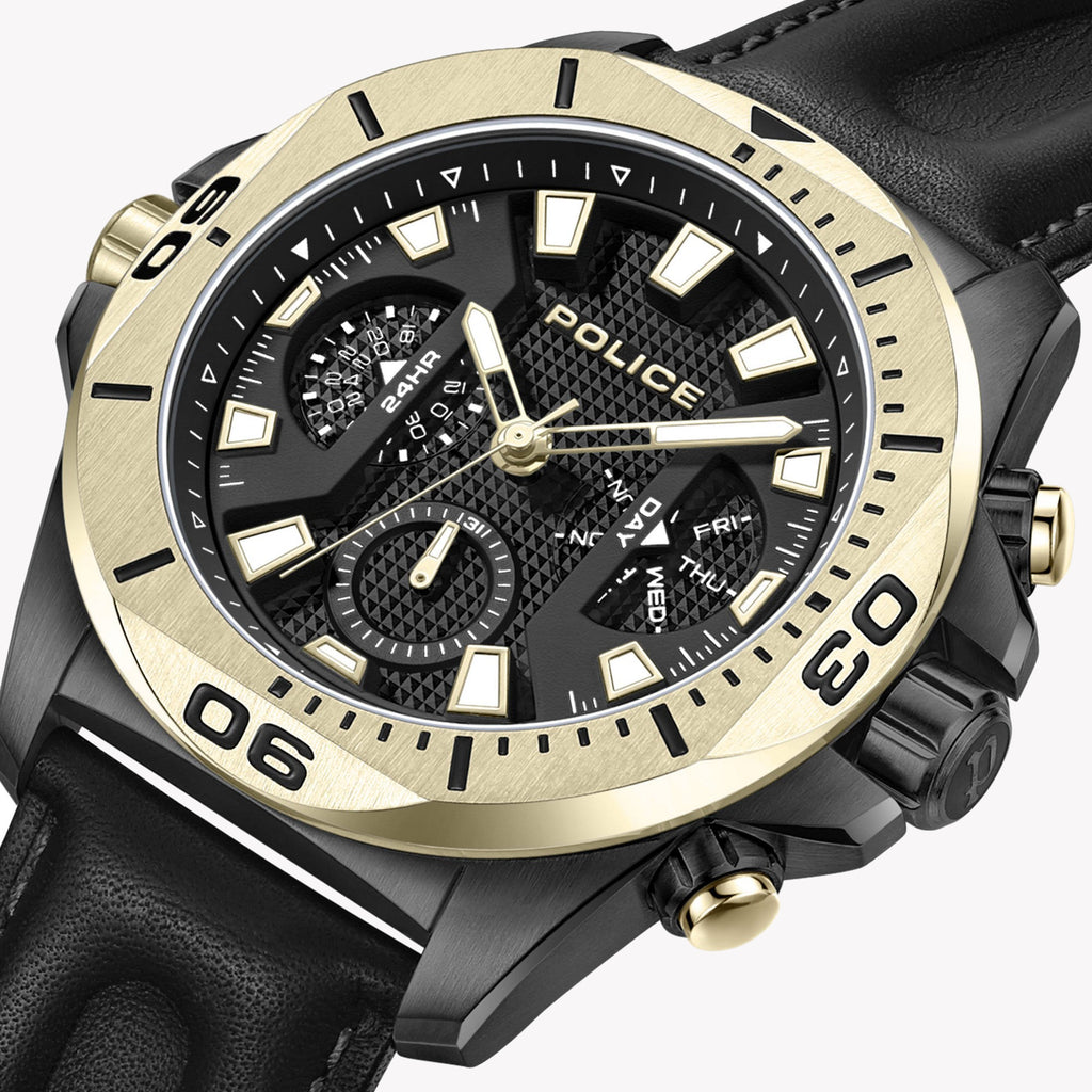 POLICE PEWJF0022501 - TIMELESS ELEGANCE - MEN'S STAINLESS STEEL & LEATHER WATCH-i-Watch-3