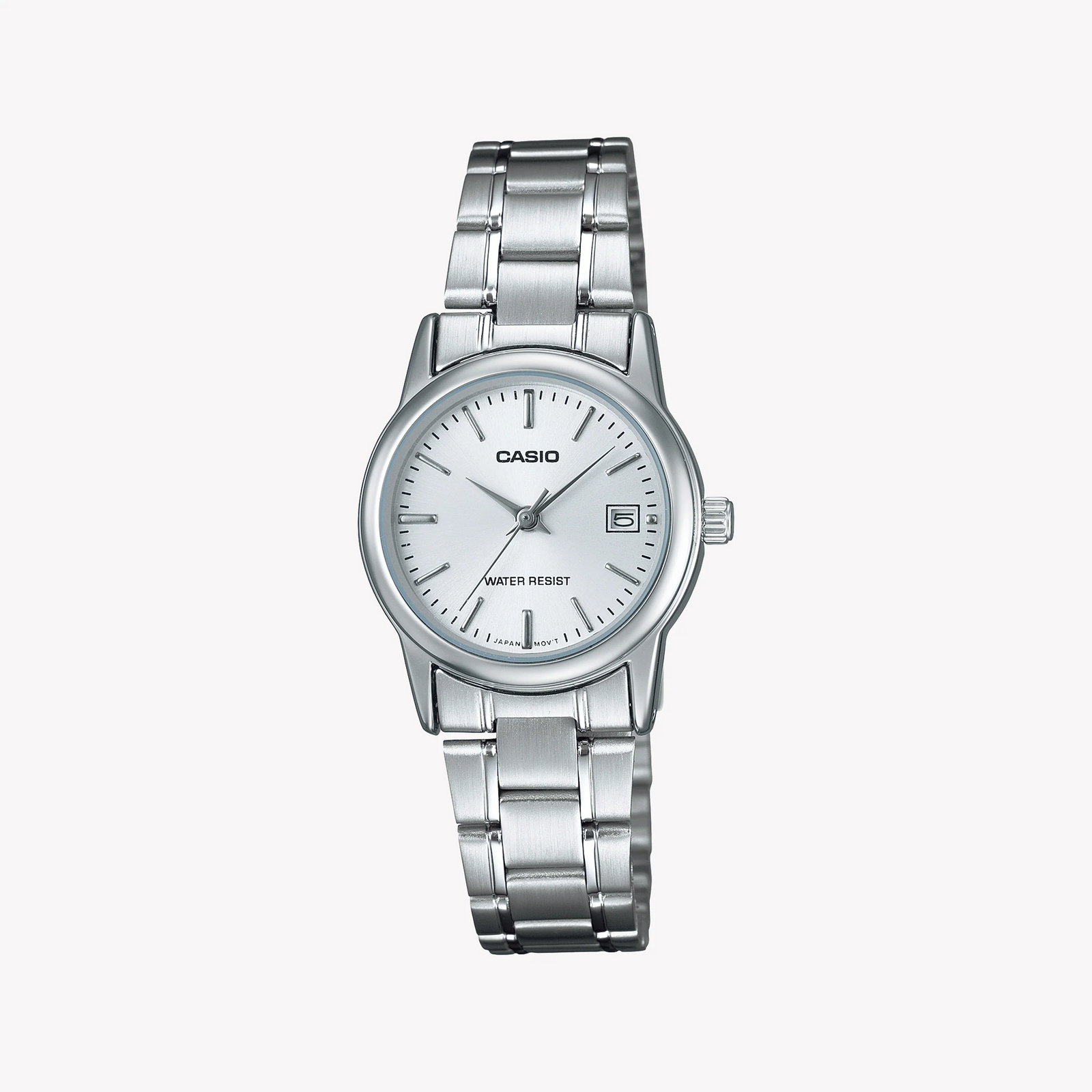 Casio Ltp-V002d-7audf - Elegant Sporty Timepiece For Women With Sleek Silver BAnd and Chic White Dial by i-watch