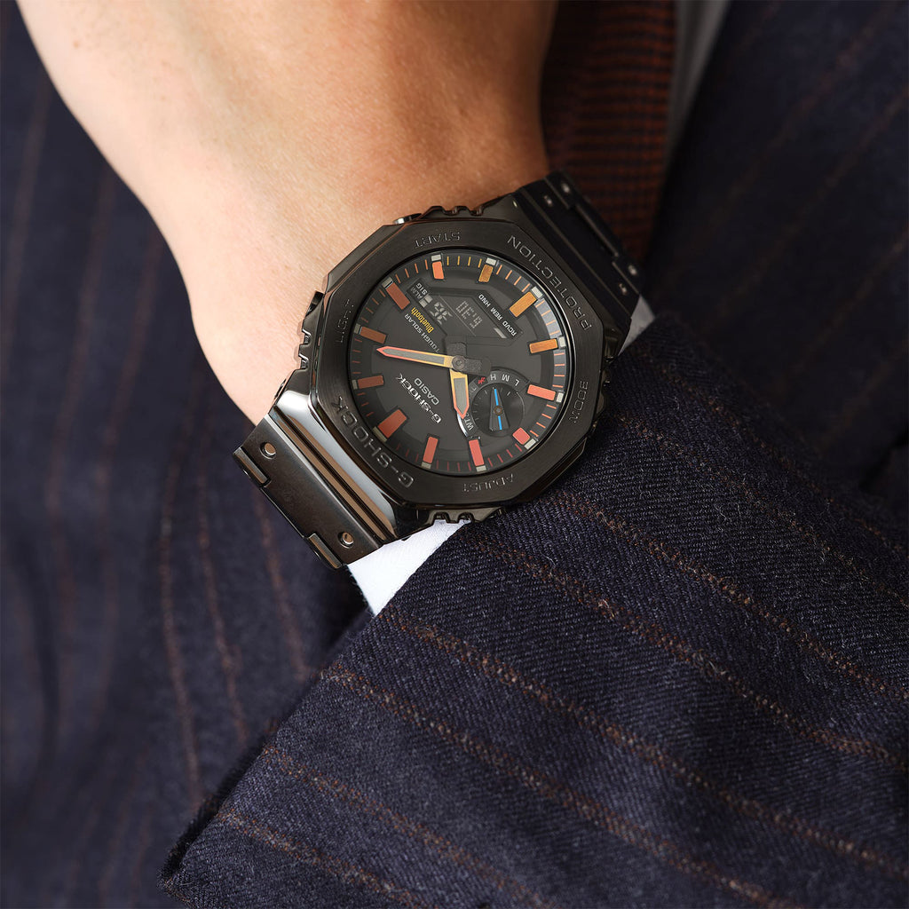 ساعة كاسيو جي شوك GM-B2100BPC-1AER أوك دينامو - ساعة ذكية مطلية بالأيون باللون الأسود للرجال