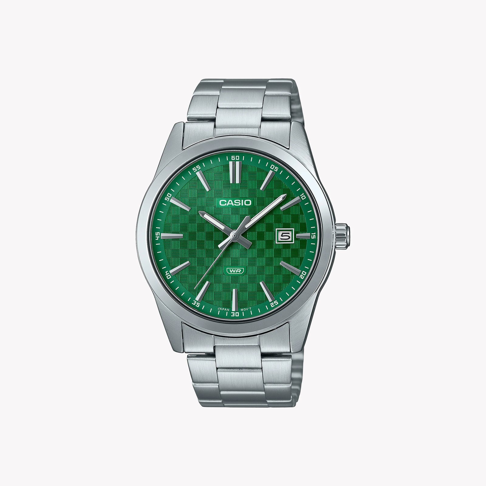 Casio Men's Stainless Steel Green Dial Watch | Mtp-Vd03d-3a1 by i-watch