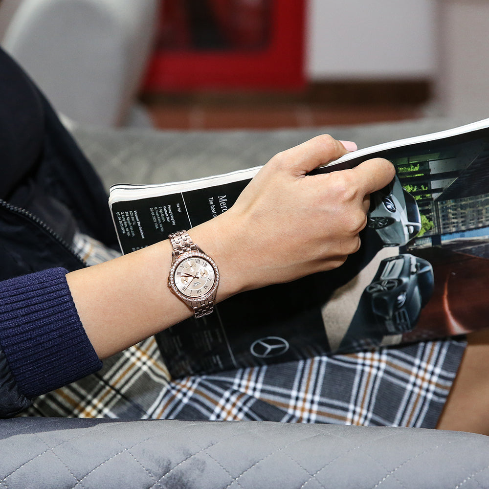 CASIO SHE-3062PG-9AUDF ELEGANCE REDEFINED - ROSE GOLD GLAMOUR WOMEN'S WATCH WITH SPARKLING ACCENTS-i-Watch-2