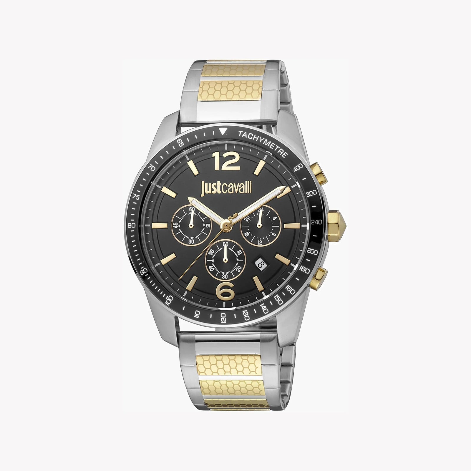 Just Cavalli Men's Silver & Gold Watch, Black Dial | Jc1g204m0075 by i-watch