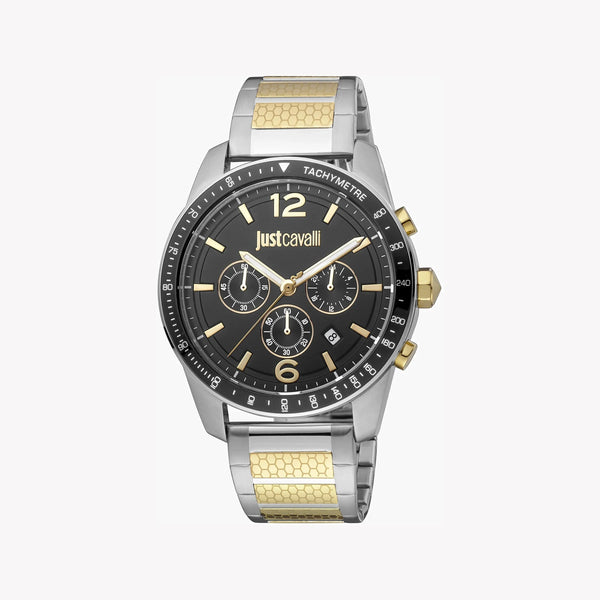 Just Cavalli Men's Silver & Gold Watch, Black Dial | Jc1g204m0075 by i-watch