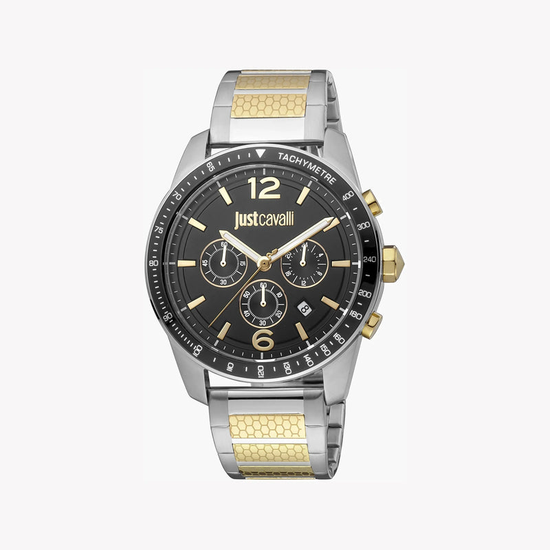 Just Cavalli Men's Silver & Gold Watch, Black Dial | Jc1g204m0075 by i-watch