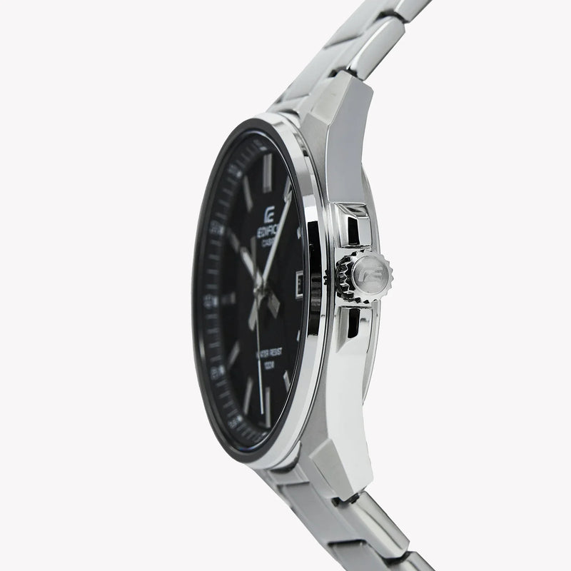 Edifice Men's Silver Watch, Black Dial | Efv-150d-1avuef by i-watch