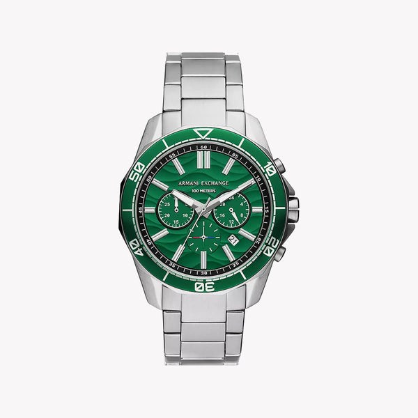 ARMANI EXCHANGE AX1957 - BOLD GREEN DIAL MEN'S WATCH WITH STAINLESS STEEL BRACELET