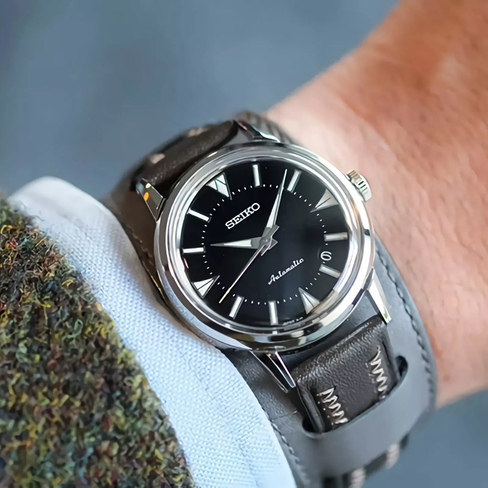 Seiko Men's Silver Stainless Steel, Brown Leather | Sje085j1 by i-watch