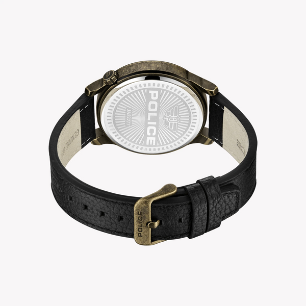 Police Men's Black Stainless Steel Watch, Black Leather | Pewja2227702 by i-watch