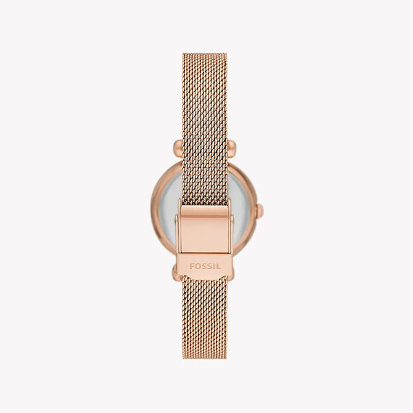 Fossil Women's Rose Gold Mesh Watch, White Dial | Bq3897 by i-watch
