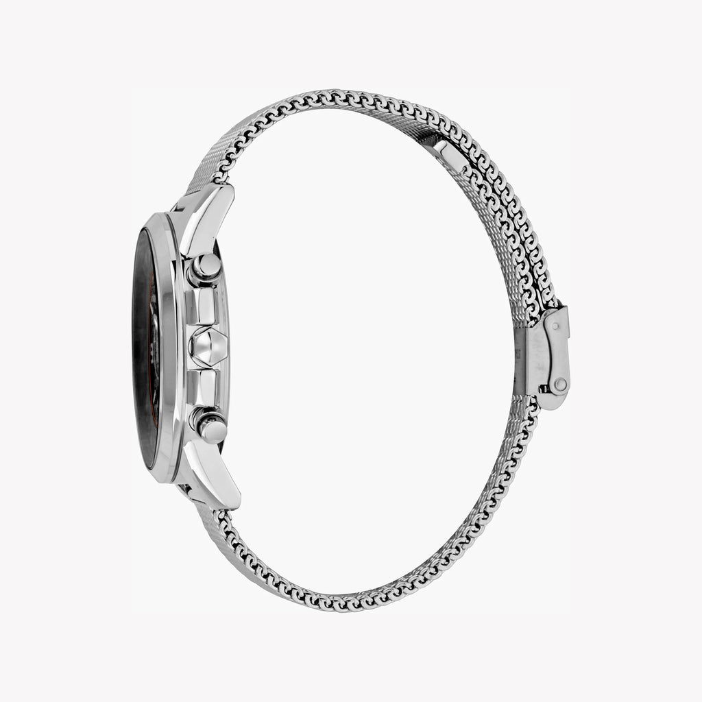 JUST CAVALLI JC1G175M0055 MEN'S ELEGANT BLACK DIAL WATCH - SILVER STAINLESS STEEL BRACELET-i-Watch-2