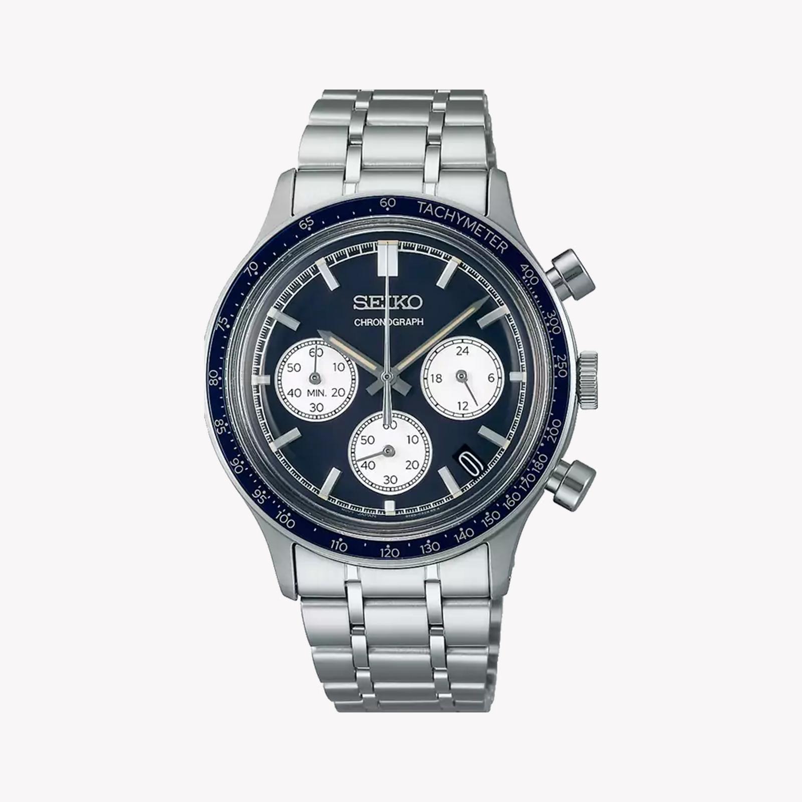 SEIKO Men's Stainless Steel Dark Blue Dial Watch | SSB477P1 by i-watch