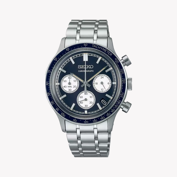 SEIKO Men's Stainless Steel Dark Blue Dial Watch | SSB477P1 by i-watch