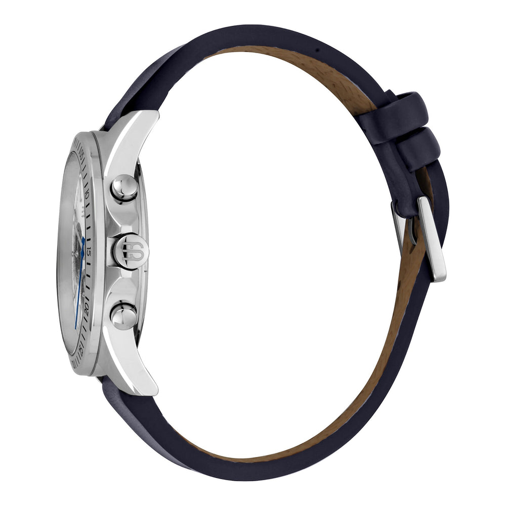 Esprit Men's Blue Leather Slim Silver Dial - Timeless Style Elegance by i-watch