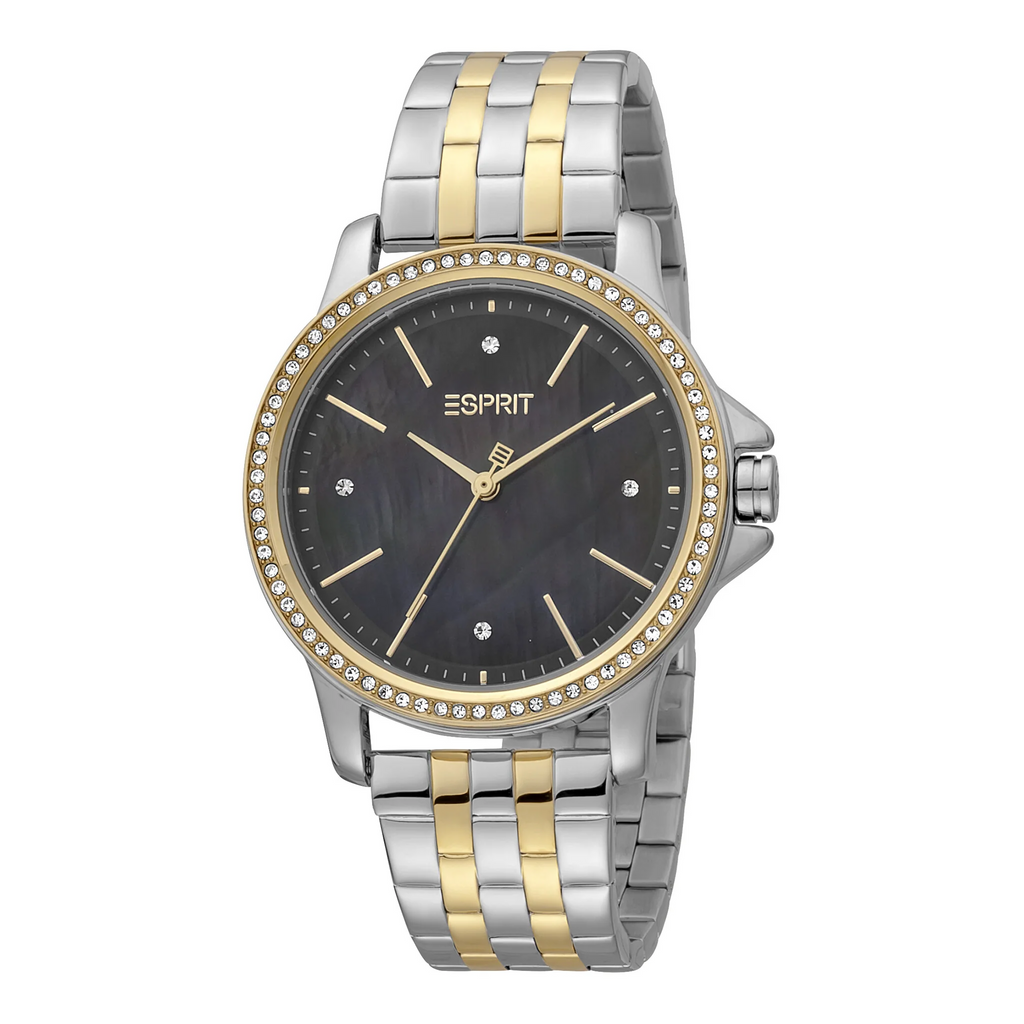ESPRIT Women's Watch with Silver & Gold Stainless Steel Case and Silver & Gold Stainless Steel Band
