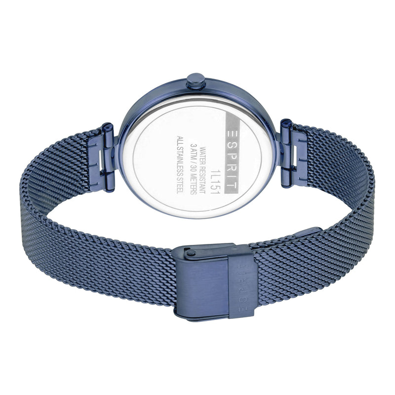 Esprit Women's Watch With Silver Stainless Steel Case And Blue Stainless Steel Band by i-watch