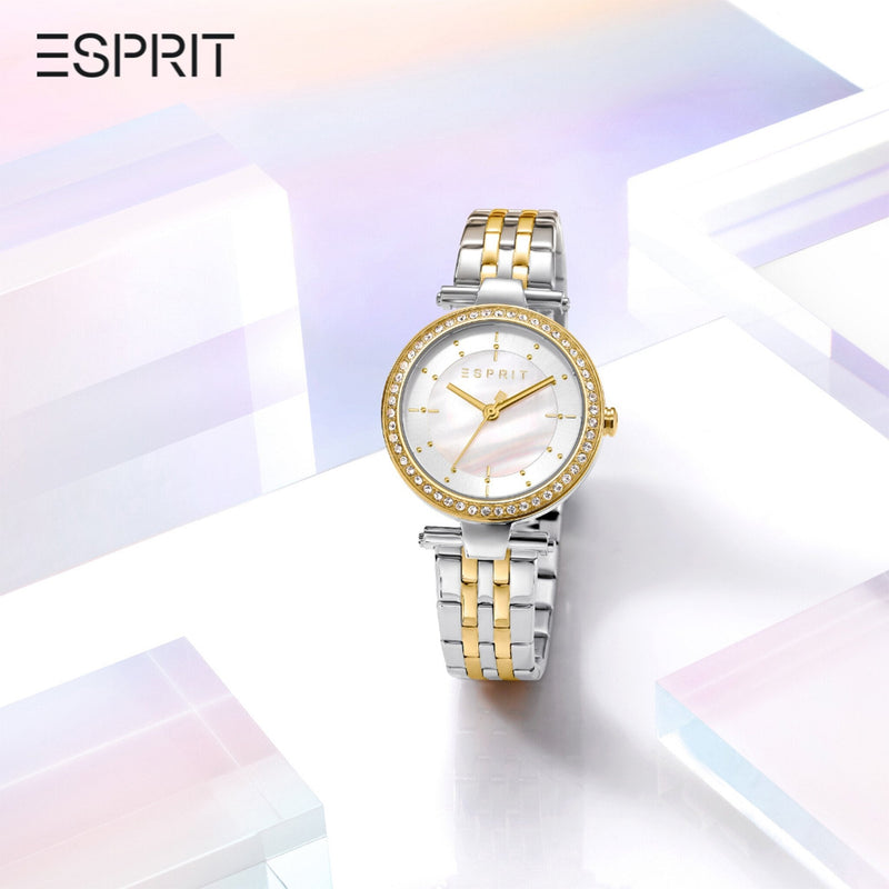 Esprit Women's Watch With Silver Stainless Steel Case And Silver & Gold Stainless Steel Band by i-watch