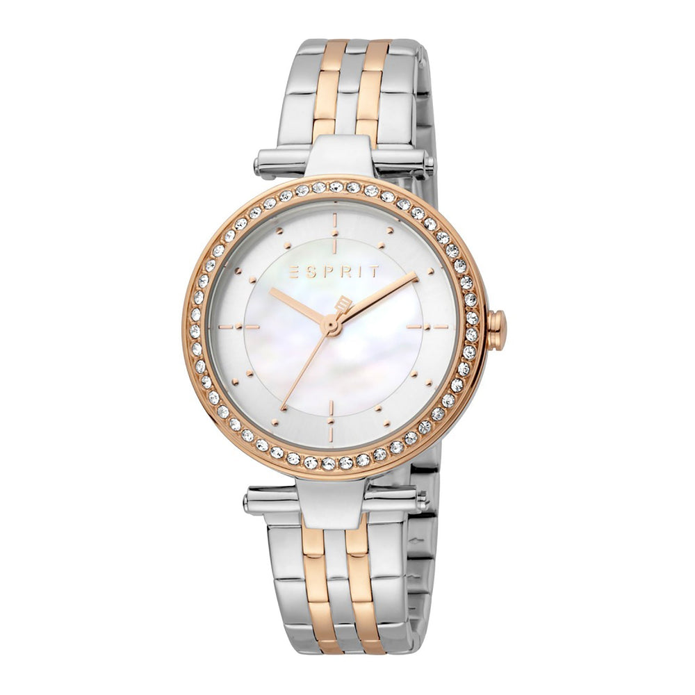 Esprit Women's Watch With Silver Stainless Steel Case And Silver & Rose Gold Stainless Steel Band by i-watch
