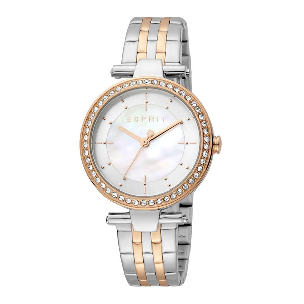 Esprit Women's Watch With Silver Stainless Steel Case And Silver & Rose Gold Stainless Steel Band by i-watch