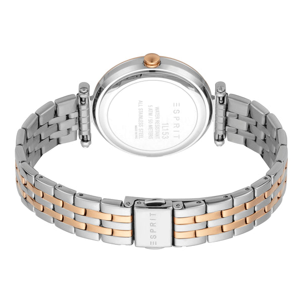 Esprit Women's Watch With Silver Stainless Steel Case And Silver & Rose Gold Stainless Steel Band by i-watch