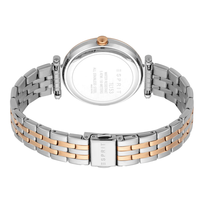 Esprit Women's Watch With Silver Stainless Steel Case And Silver & Rose Gold Stainless Steel Band by i-watch