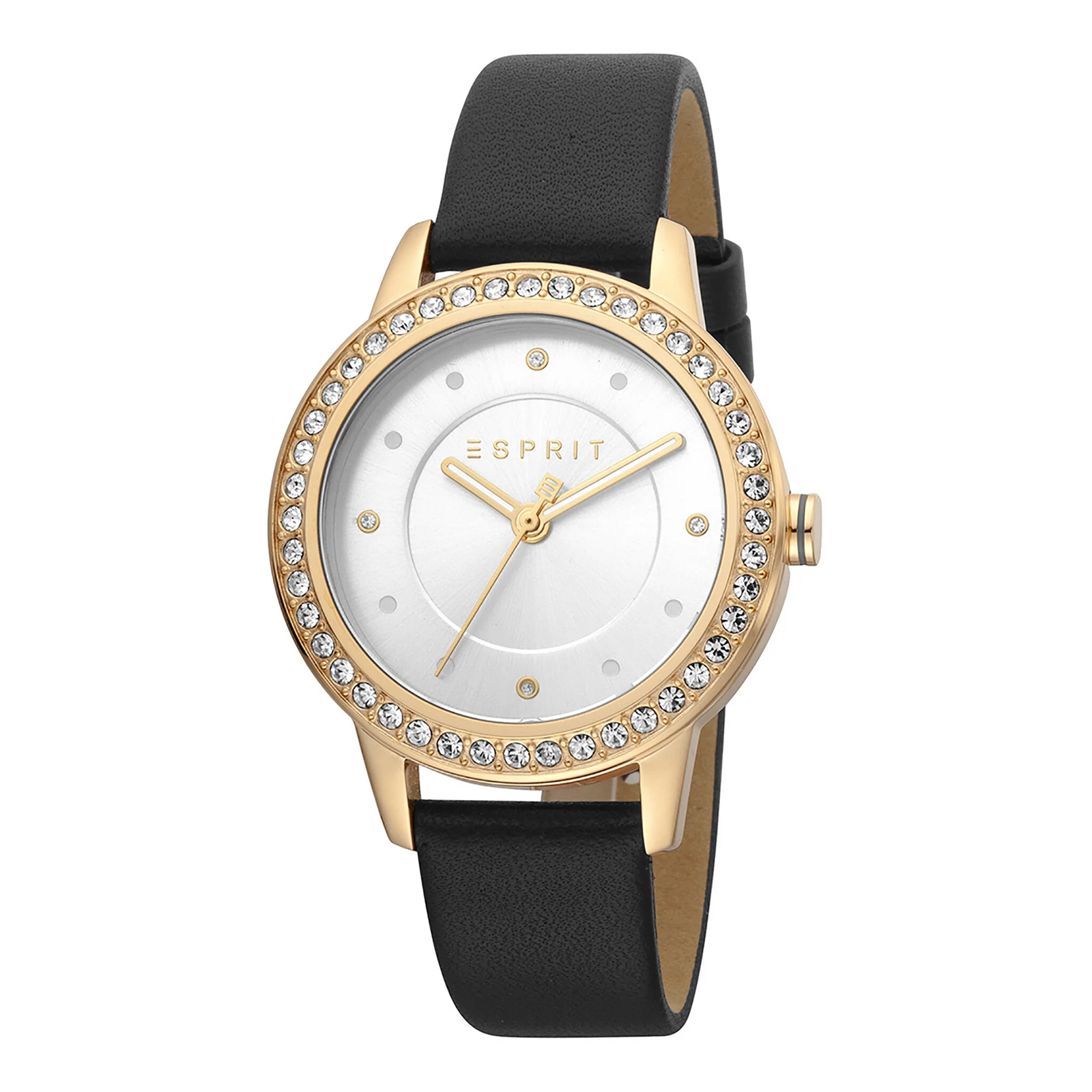 Esprit Women's Watch With Rose Gold Stainless Steel Case And Black Leather Band by i-watch
