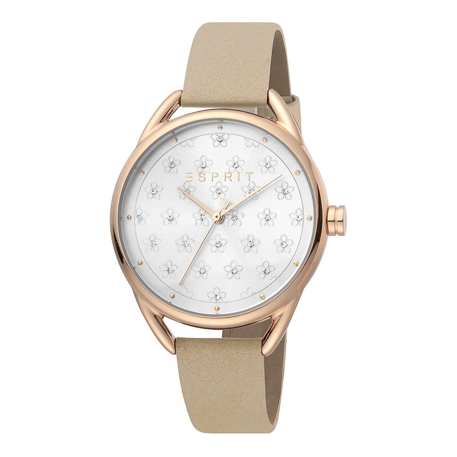 Esprit Women's Watch With Rose Gold Stainless Steel Case And Beige Leather Band by i-watch