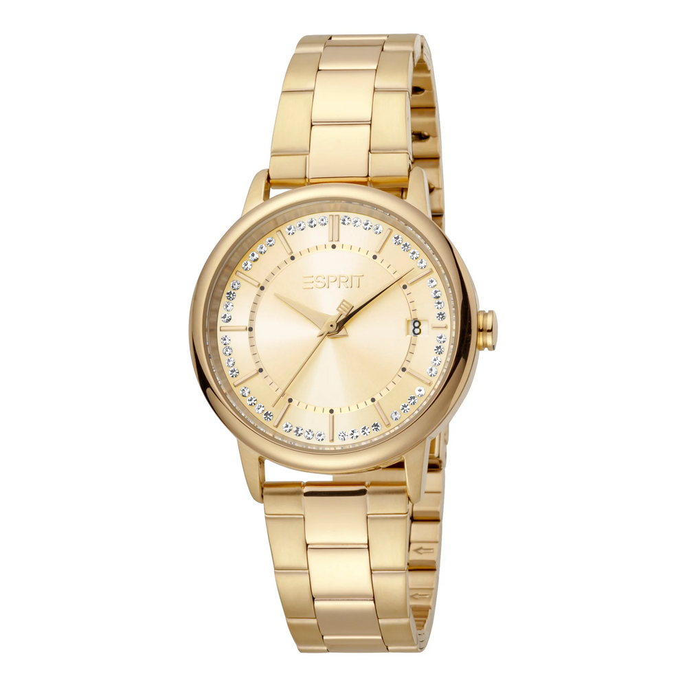 Esprit Women's Watch With Gold Stainless Steel Case And Gold Stainless Steel Band by i-watch