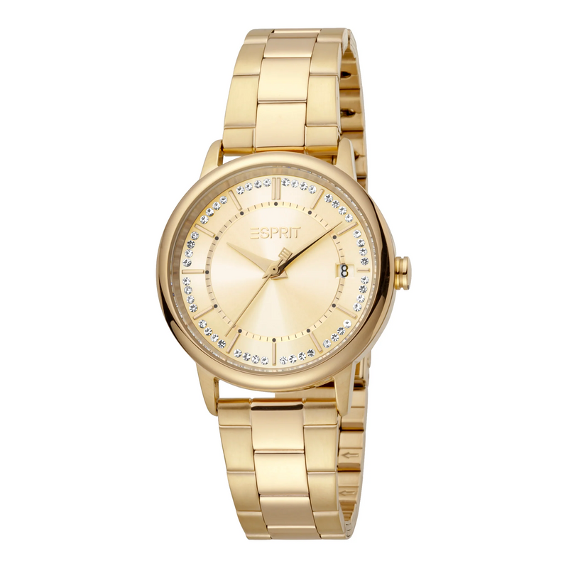 Esprit Women's Watch With Gold Stainless Steel Case And Gold Stainless Steel Band by i-watch