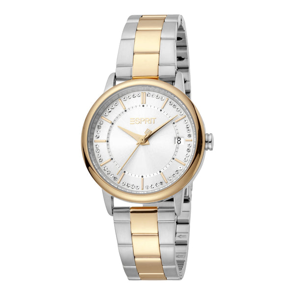 Esprit Women's Watch With Silver Stainless Steel Case And Silver & Gold Stainless Steel Band by i-watch